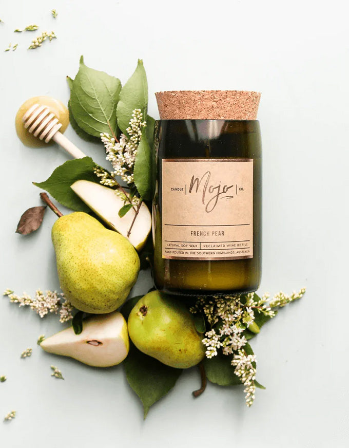Wine Bottle Candle French Pear
