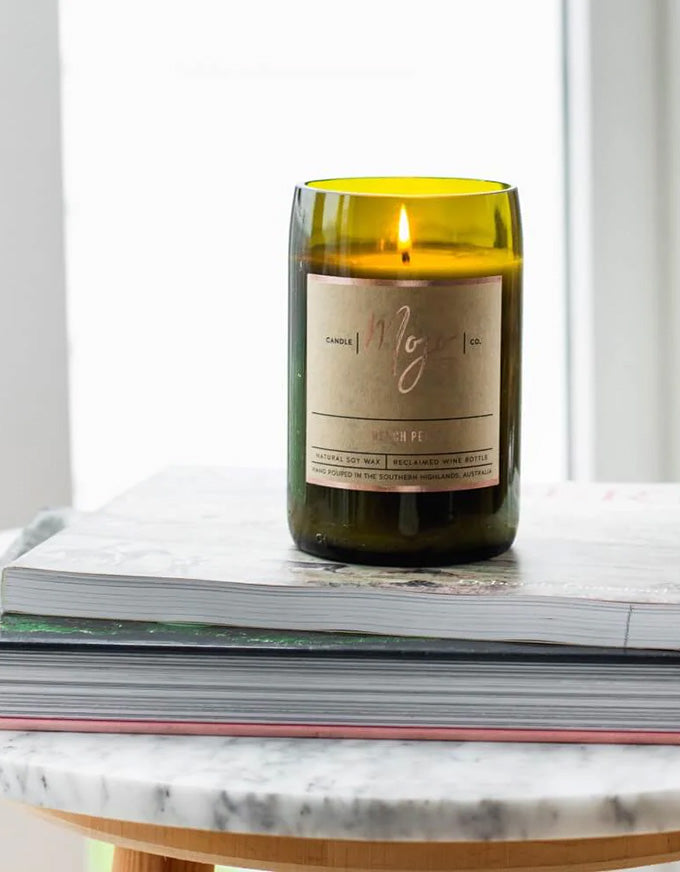 Wine Bottle Candle French Pear