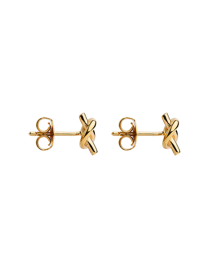 Nature's Knot Yellow Gold Stud Earring