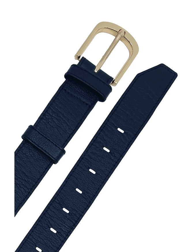 Jeans Belt Navy Soft Leather