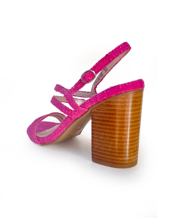 The stunning ONDIA Heels in Fuchsia weed, from Mollini.