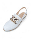 Ozten White Tumble Leather Flats