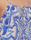 Paddle Cami Venezia. Blue & White Silk Camisole