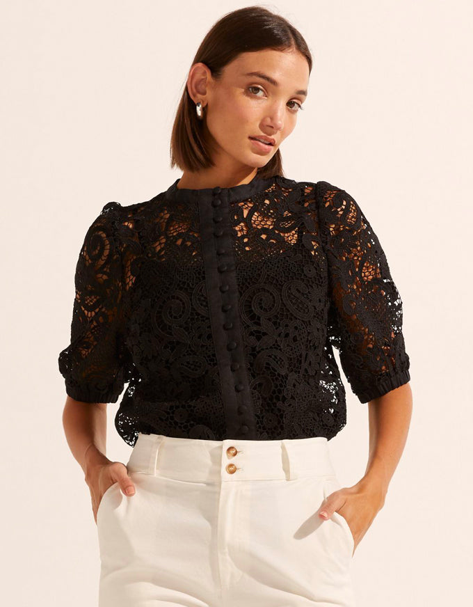 Parade Top Black Lace