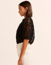 Parade Top Black Lace