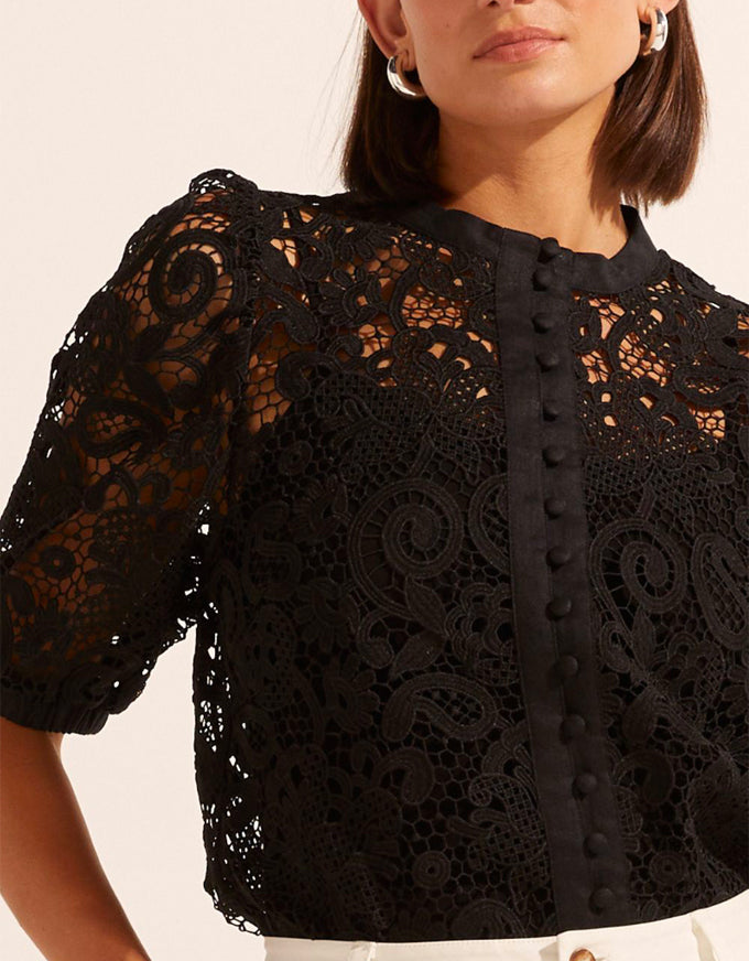 Parade Top Black Lace