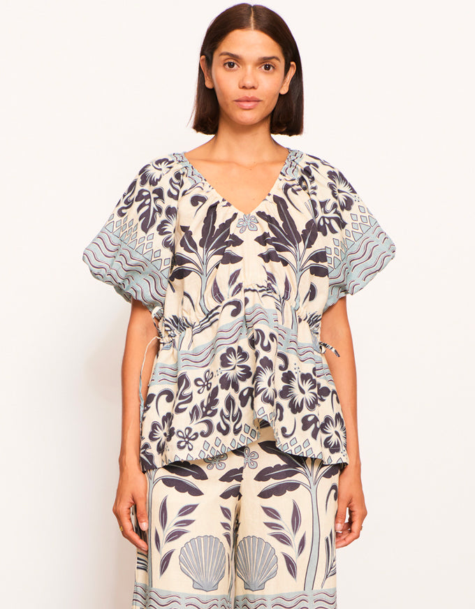 Paradise Tie Top Palm Print