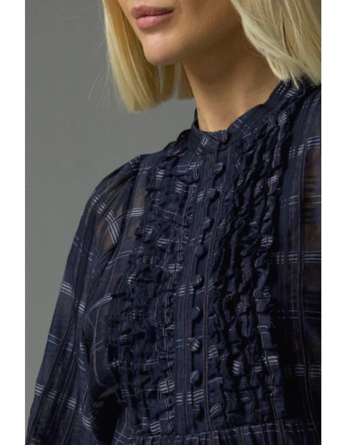 Passage Top Ink Black Check