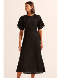 Pavillion Dress Black Linen by Zoe Kratzmann