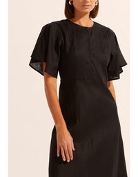 Pavillion Dress Black Linen by Zoe Kratzmann