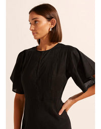 Pavillion Dress Black Linen by Zoe Kratzmann