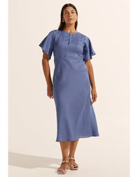 Pavillion Dress Steel Linen