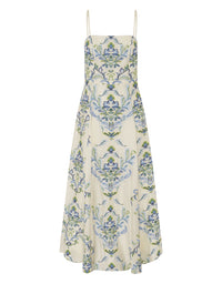 Marcela Embroidery Dress Ivory/Blue