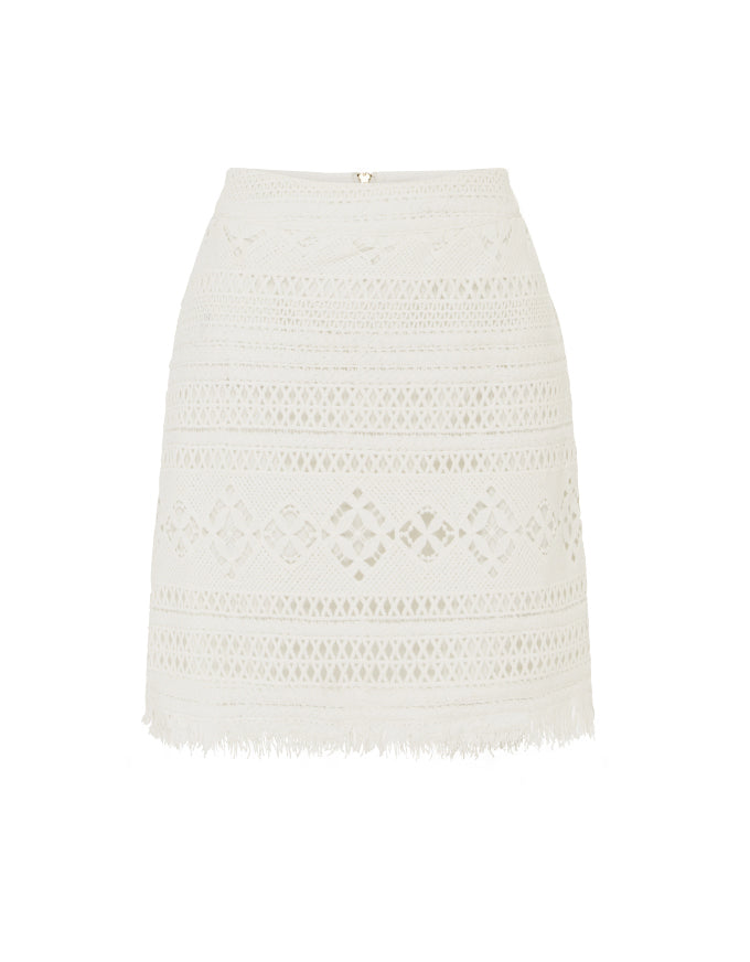 Daniela Textured Mini Skirt White