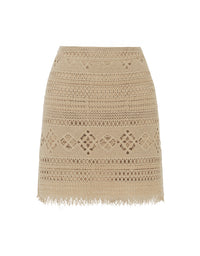 Daniela Textured Mini Skirt Almond