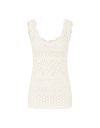 Bruna Pointelle Top White Splash