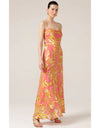 Peach Pheasant Dress Peach Gold Flower