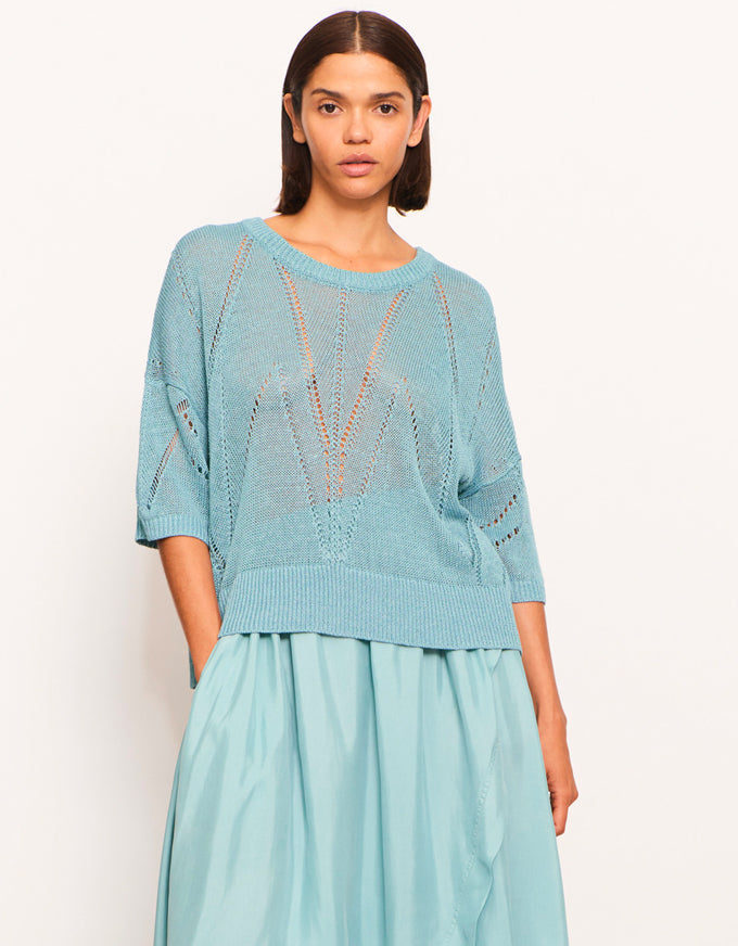 Pier Pointelle Knit Blue