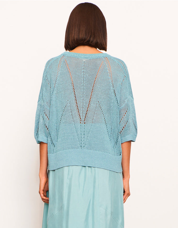 Pier Pointelle Knit Blue