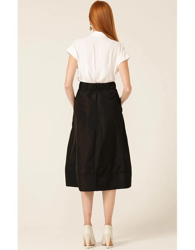 Pleated A Line Skirt Black