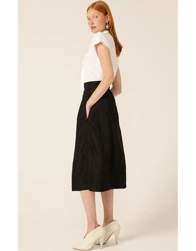 Pleated A Line Skirt Black