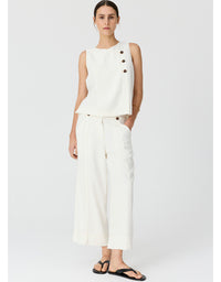 Anise Button Tank Chalk