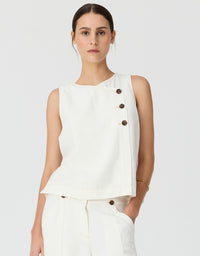 Anise Button Tank Chalk