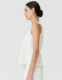 Anise Button Tank Chalk