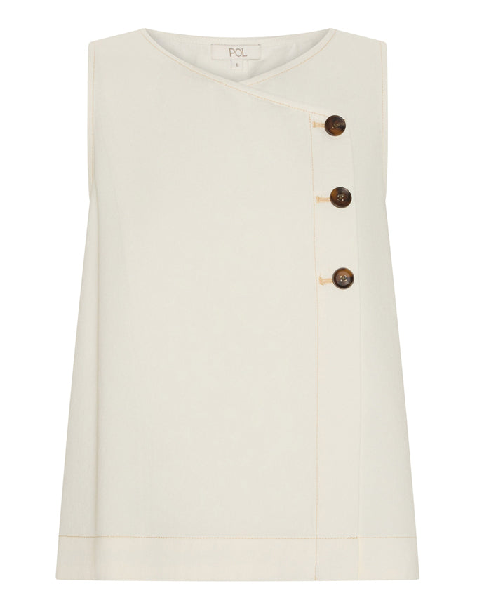 Anise Button Tank Pebble