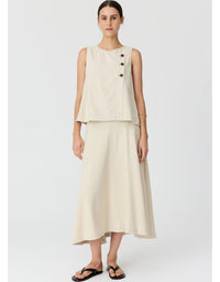 Anise Button Tank Pebble