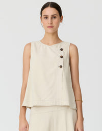 Anise Button Tank Pebble