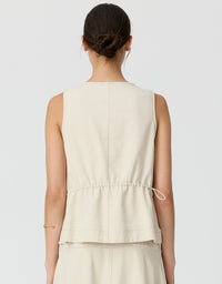 Anise Button Tank Pebble