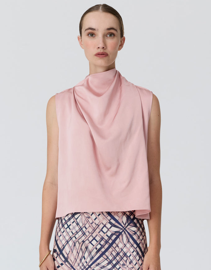 Innes Tie Neck Top Pink