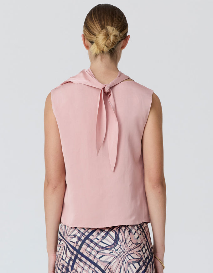 Innes Tie Neck Top Pink