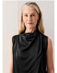 Innes Tie Neck Top Black
