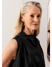 Innes Tie Neck Top Black