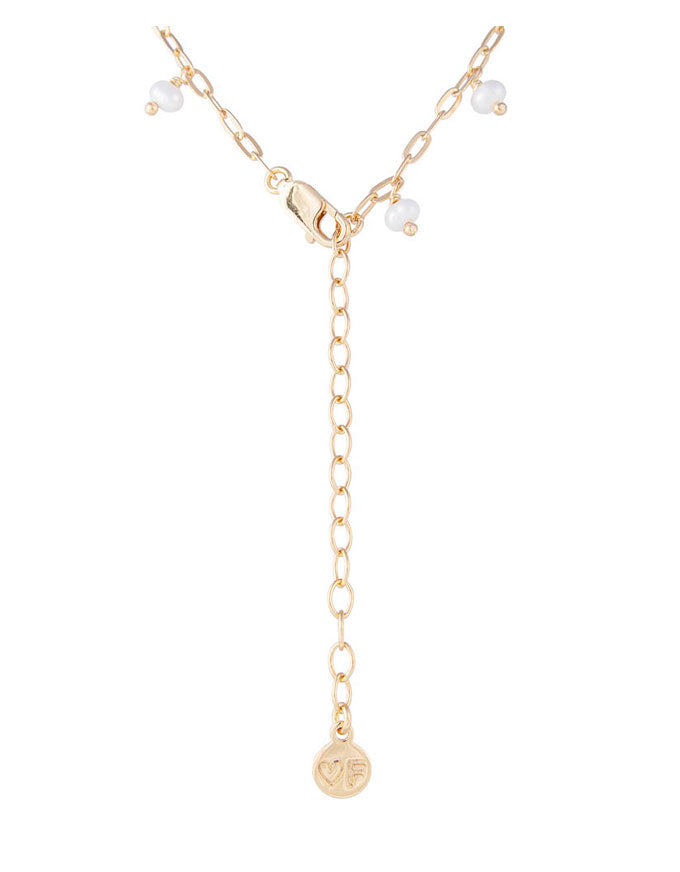 Pearl Pom Pom Necklace Gold\