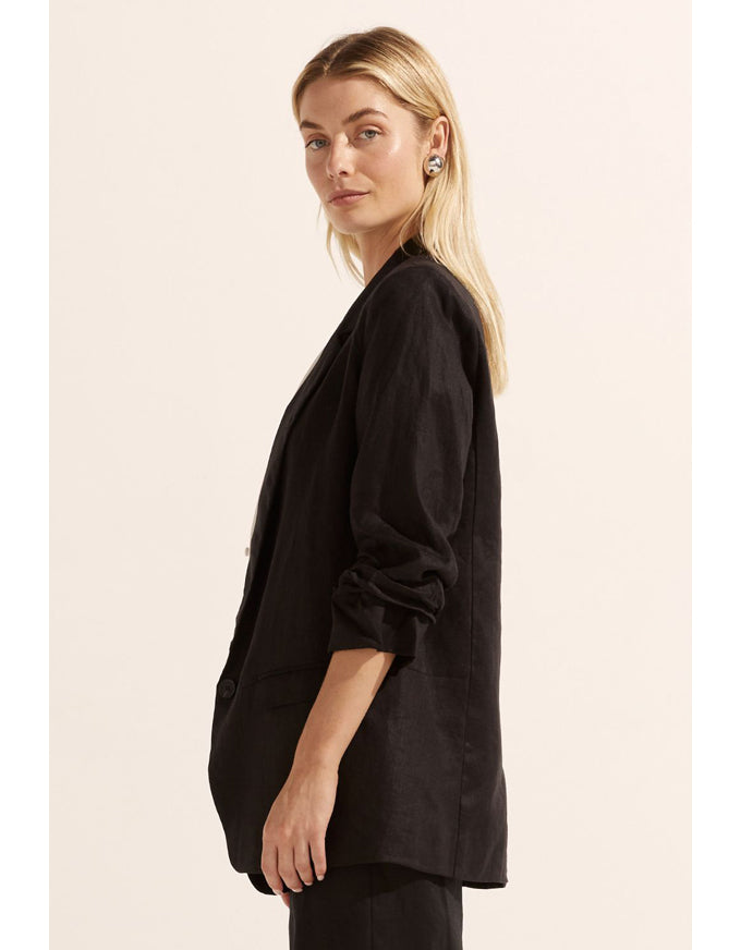 Prevail Jacket Black Linen