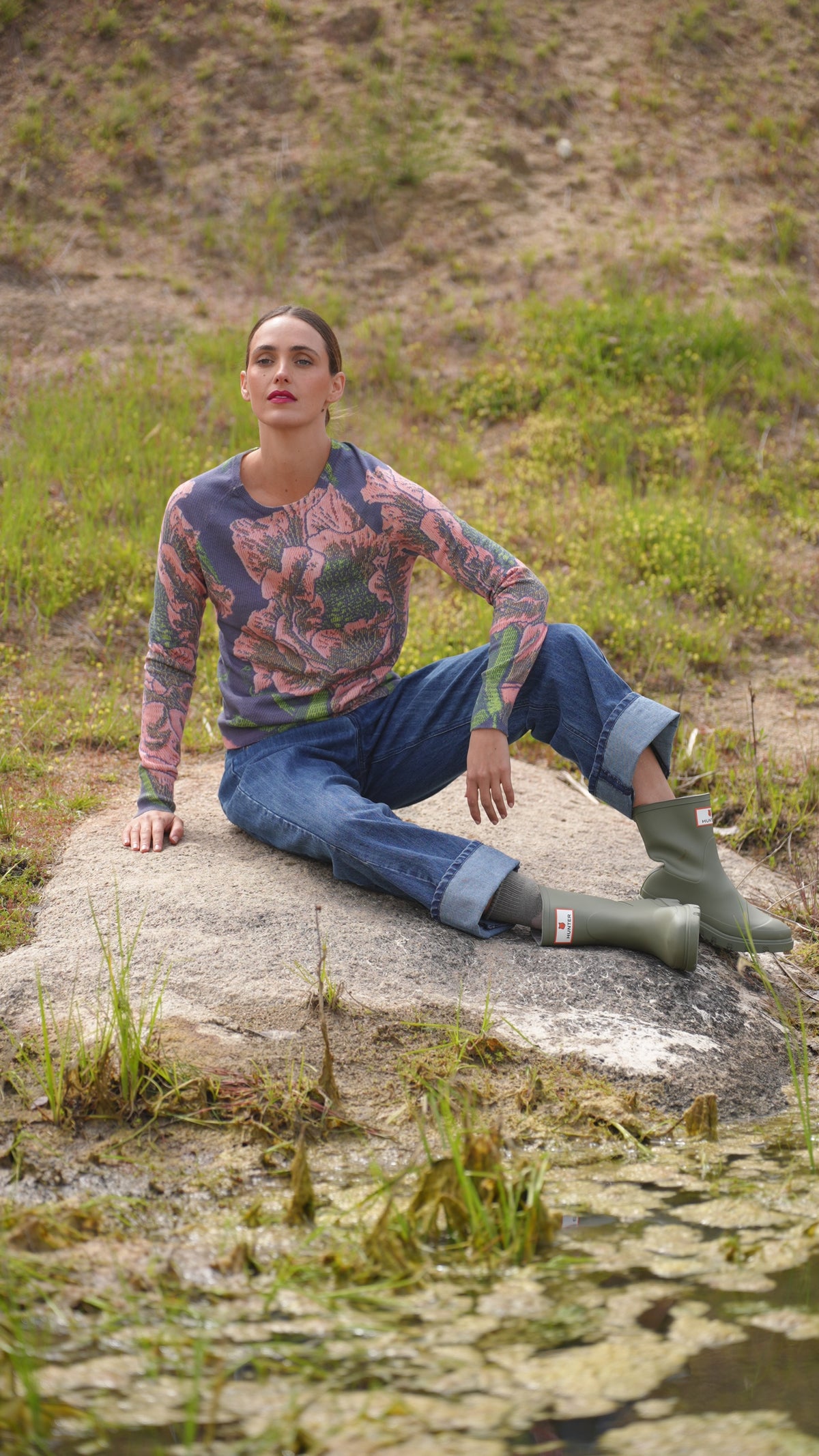 Emery Pink Roses Knit Jumper