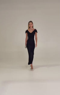 Sigrid Bias Dress Black - Australian Made