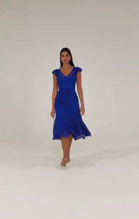 Sienna Sunset Dress Marine Chevron Lace