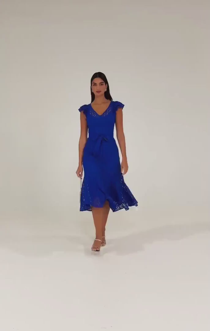 Sienna Sunset Dress Marine Chevron Lace