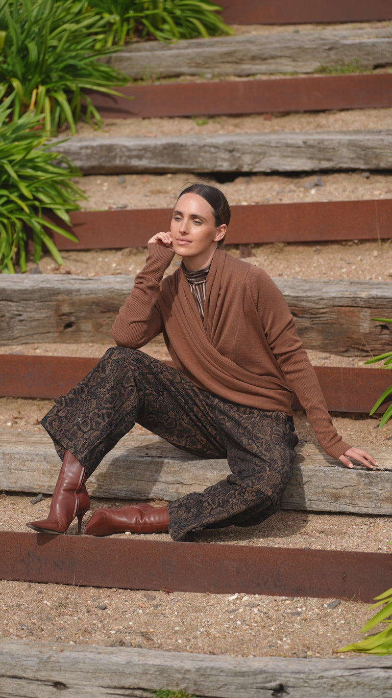 Soho Cardigan Choc (Tan)