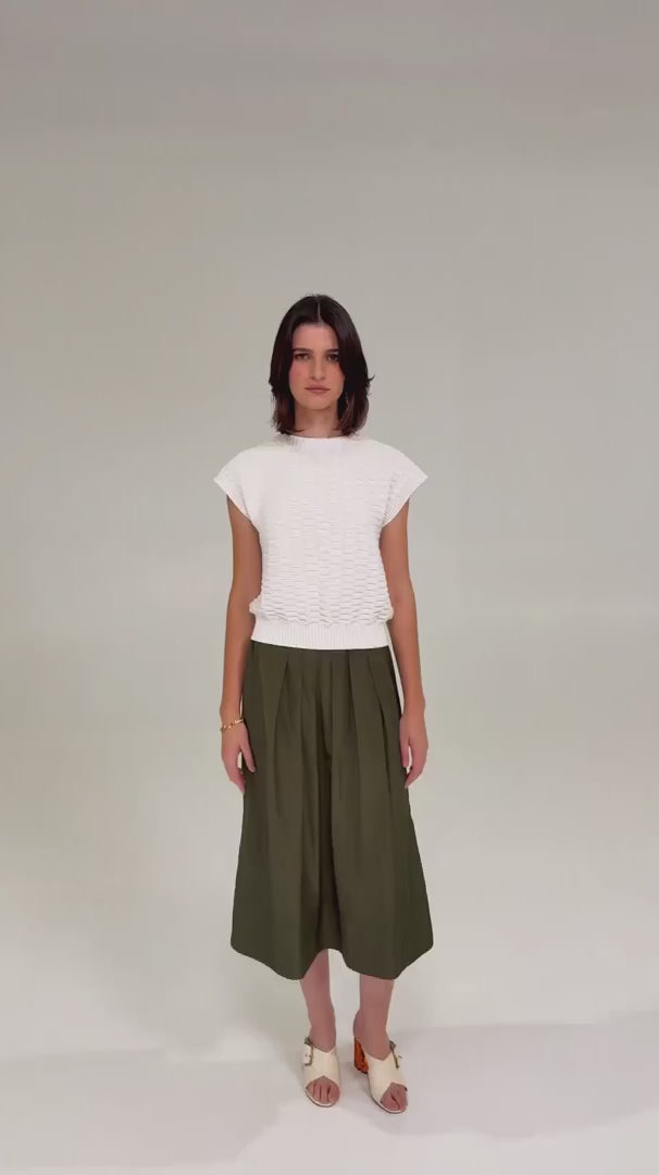 Bubble Knit Top Ivory