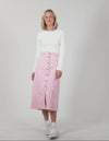 Florence Button Thru Skirt Splendid Pink