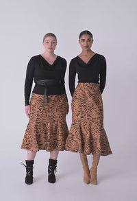 Milda Lyocell Stretch Cowl Top - Black