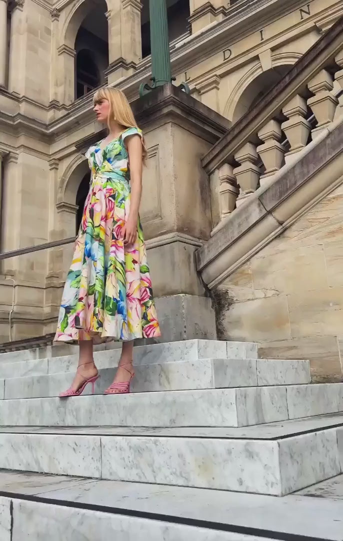 Dahlia Midi Dress Watercolour Floral