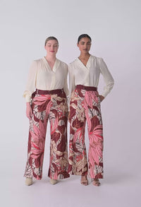 Adele Belted Print Pant Cathedral Botanic