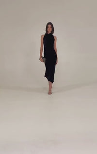 Lavish Cowl Dress - Black Velvet