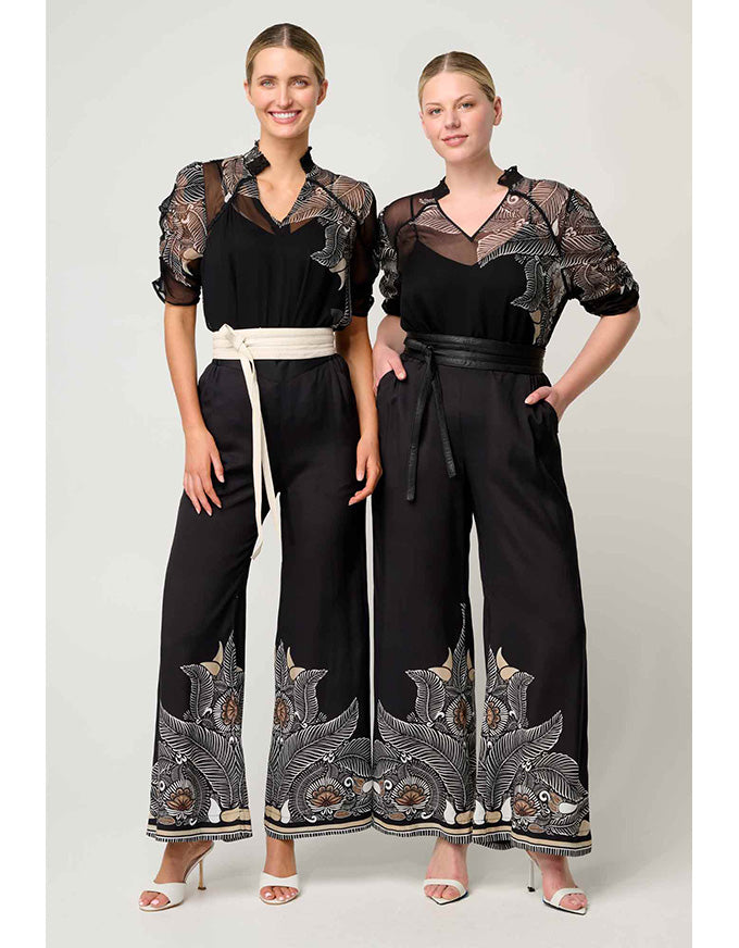 Willow Contrast Panel Pant Onyx Casablanca